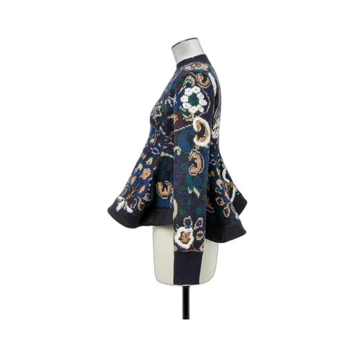 Floral Jacquard Knit Pullover