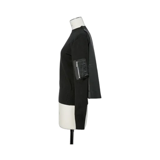 Nylon Twill X Cotton Knit Pullover