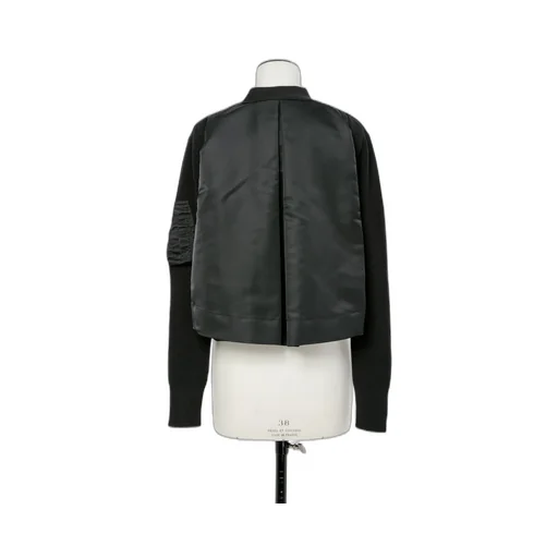Nylon Twill X Cotton Knit Cardigan