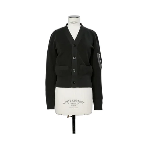 Nylon Twill X Cotton Knit Cardigan