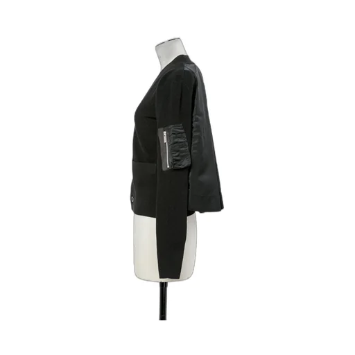 Nylon Twill X Cotton Knit Cardigan