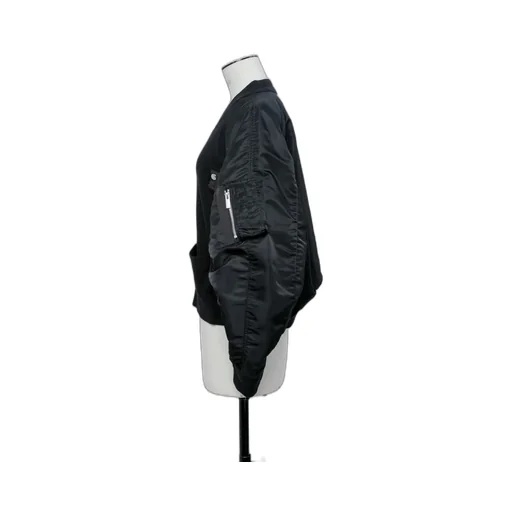 Nylon Twill X Knit Cardigan