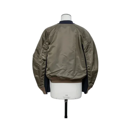 Nylon Twill X Knit Cardigan