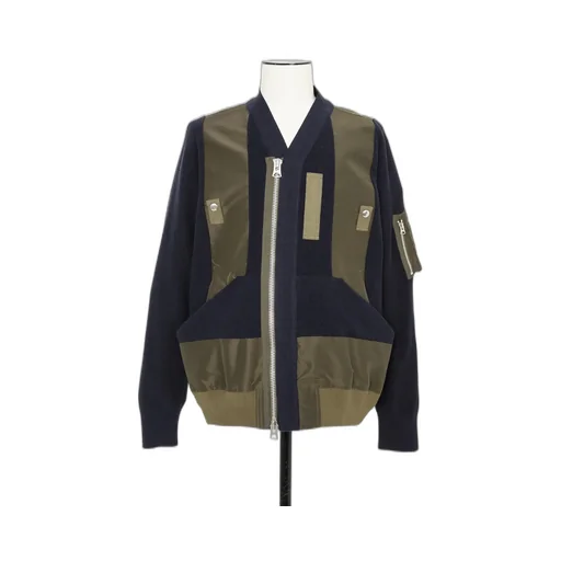 Nylon Twill X Knit Blouson