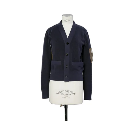 Nylon Twill X Cotton Knit Cardigan