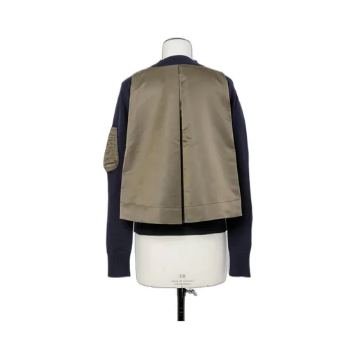 Nylon Twill X Cotton Knit Pullover