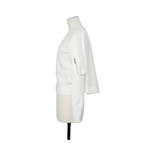 Nylon Twill X Cotton Knit Cardigan