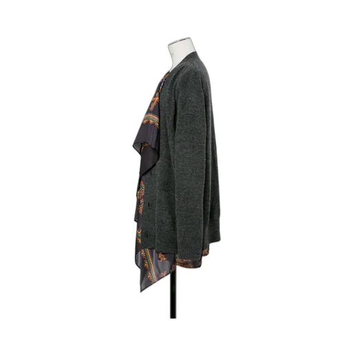 Paisley Print X Wool Knit Cardigan