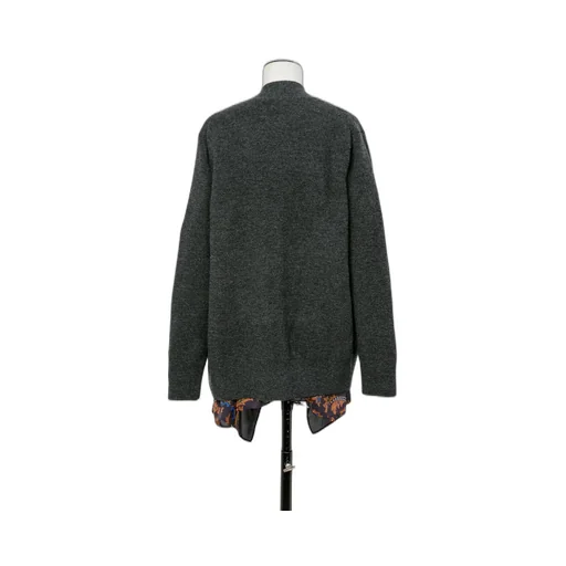 Paisley Print X Wool Knit Cardigan