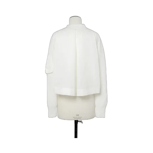 Nylon Twill X Cotton Knit Cardigan