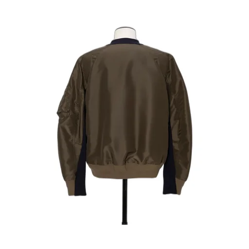 Nylon Twill X Knit Cardigan