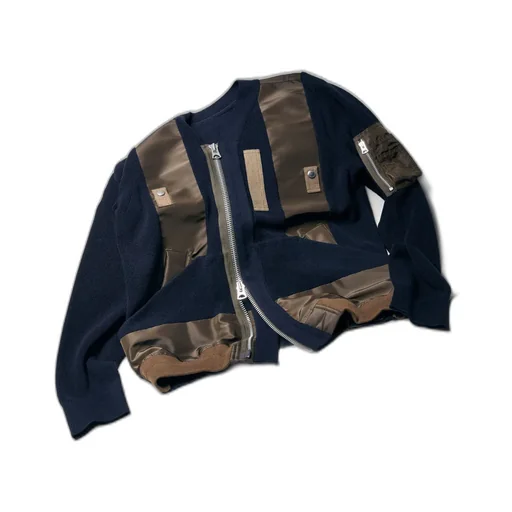 Nylon Twill X Knit Blouson