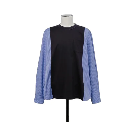 Poplin X Cotton Jersey L/S T-Shirt