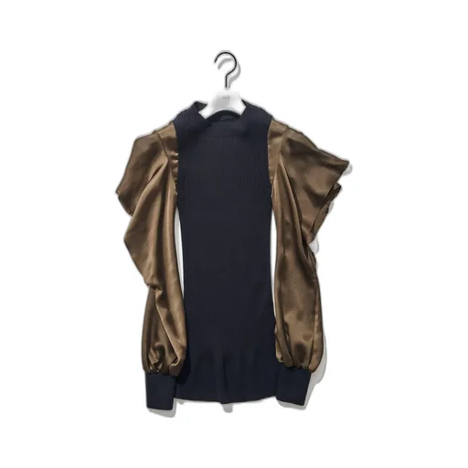 Satin X Cotton Knit Pullover