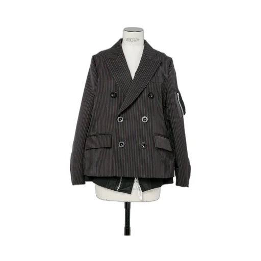 Stripe Doeskin X Nylon Twill Jacket