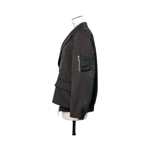 Stripe Doeskin X Nylon Twill Jacket