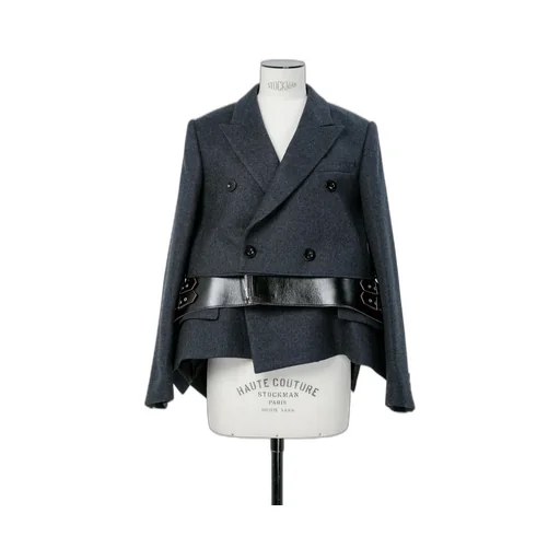 Wool Melton X Leather Jacket