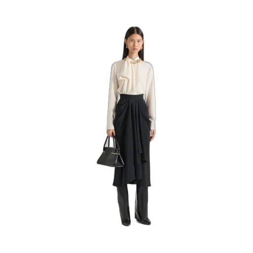 Blouse In Silk With Bow Detail