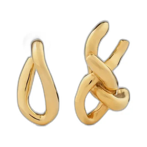 Chain Link Asymmetric Earrings In Metal