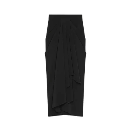 Draped Midi Skirt In Crepe Cady