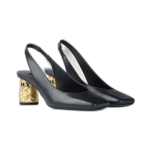Tape Slingbacks In Leather