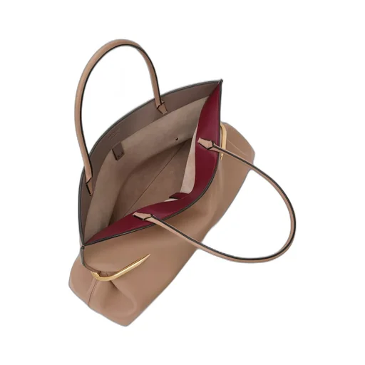 Pinch Squeezed Horizontal Tote Bag In Nappa Leather
