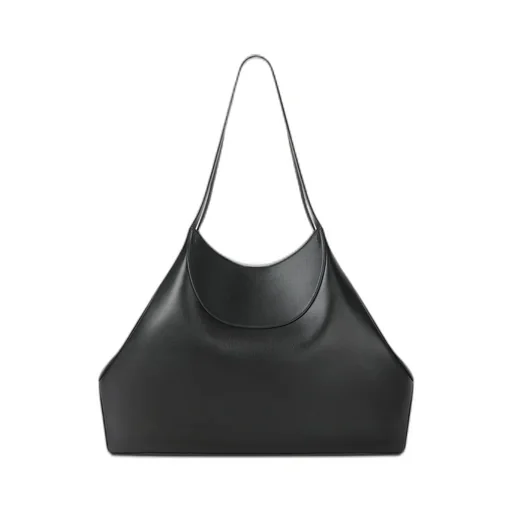 Medium Facet Tote Bag In Grained Leather