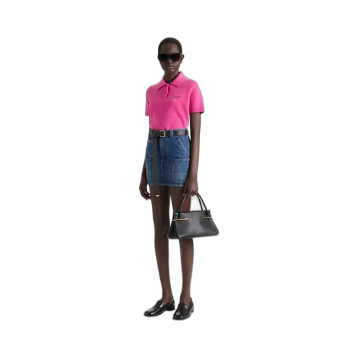 Mini Cargo Skirt In Medium Blue Denim