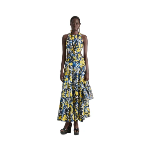 Slashed Dress With Floral Print