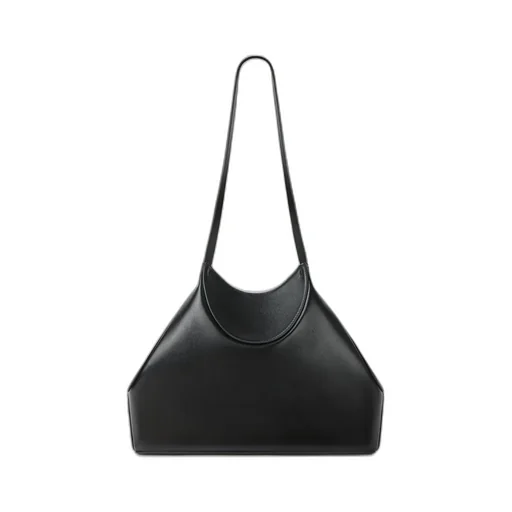 Small Facet Tote Bag In Grained Leather