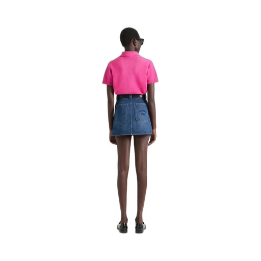 Mini Cargo Skirt In Medium Blue Denim