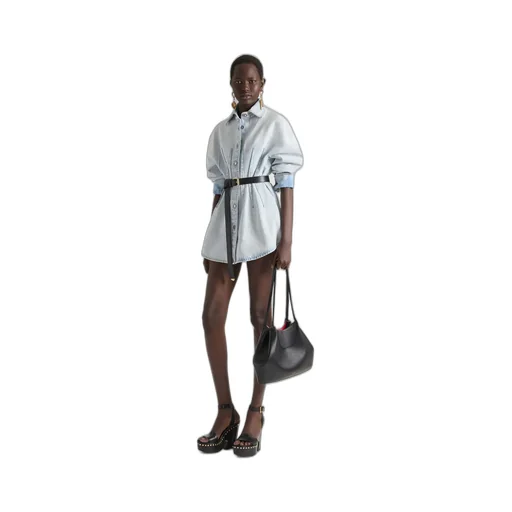 Small Facet Tote Bag In Grained Leather