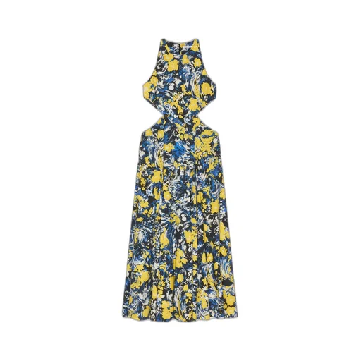 Slashed Dress With Floral Print