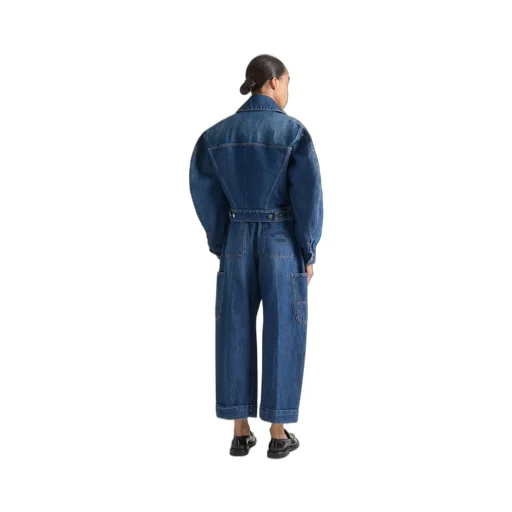 Cocoon Jacket In Medium Blue Denim