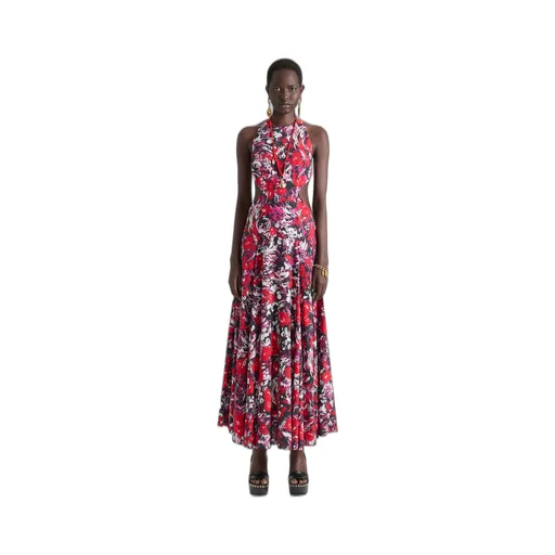 Slashed Dress With Floral Print