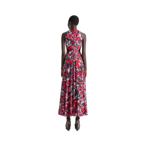 Slashed Dress With Floral Print