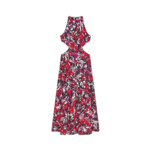 Slashed Dress With Floral Print