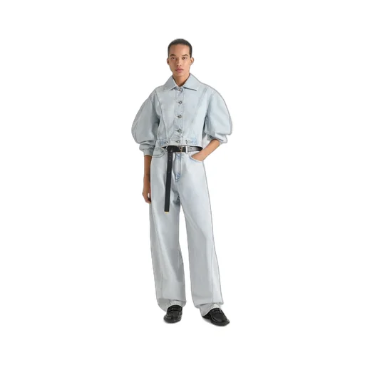 Back-To-Front Cocoon Jacket In Light Blue Denim