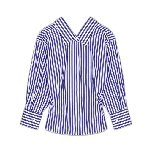 Slashed Striped Shirt In Poplin
