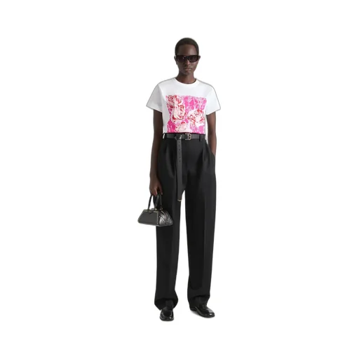 T-Shirt In Cotton With Flowers Print