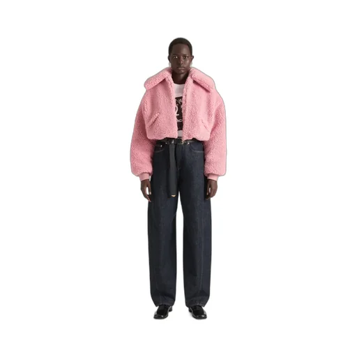 Cropped Blouson In Shearling Effect