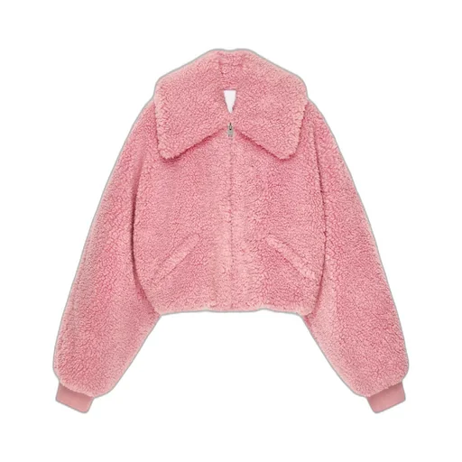 Cropped Blouson In Shearling Effect
