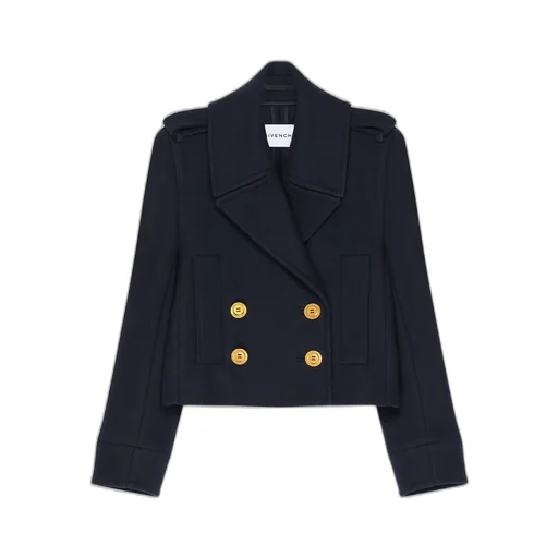 Short Pea Coat In Wool