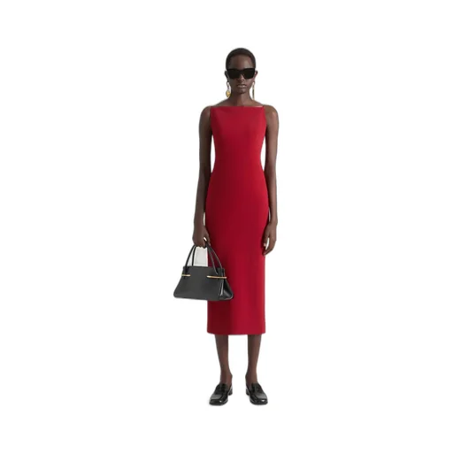 Sliced Midi Dress In Crepe Cady