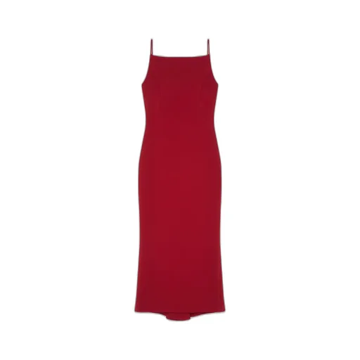 Sliced Midi Dress In Crepe Cady