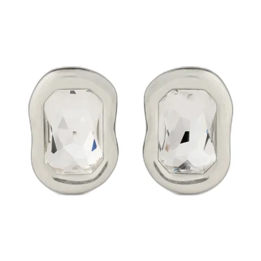 Sculptural Crystal Earrings In Metal And Crystals