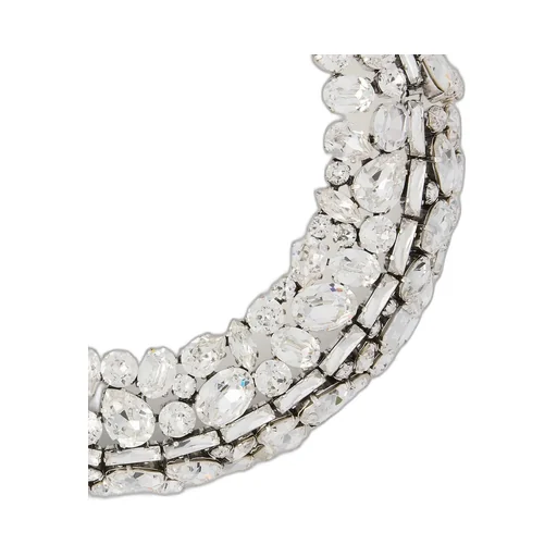 Bold Crystals Torque Necklace In Metal And Crystals