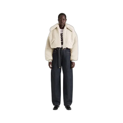 Cropped Blouson In Shearling Effect