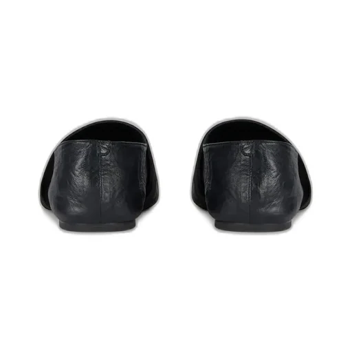 Sliced Square Ballerinas In Textured-Effect Leather