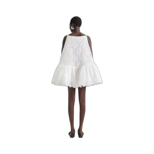 Sliced Mini Ruffled Dress In Lace